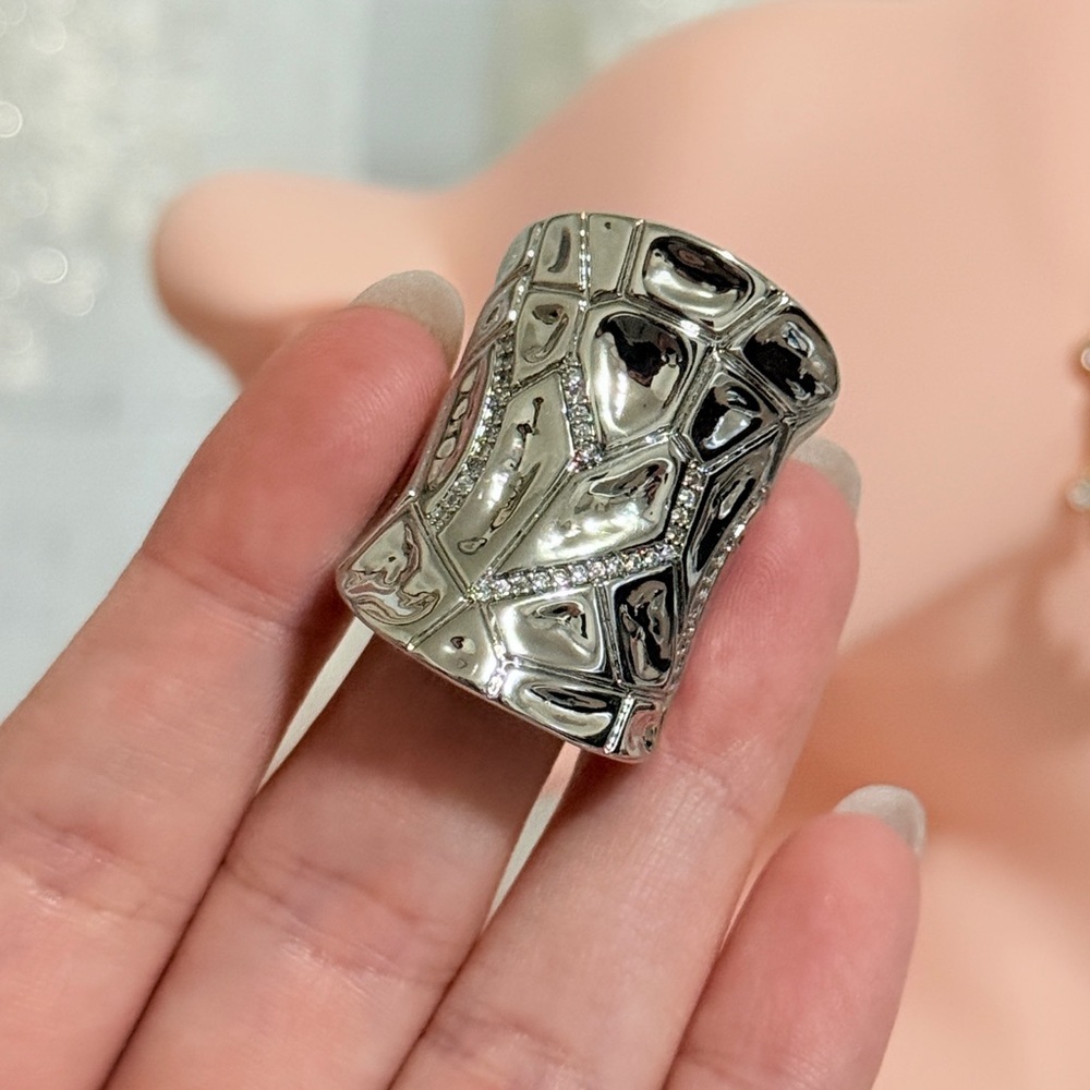 S925 Elegant Silver Geometric Ring - Picture 7 of 9